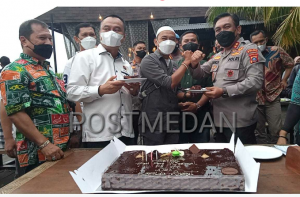 Kapolda Sumut Silaturahmi Dan Rayakan Hari Pers Nasional (HPN) Ke.76 Bersama Wartawan Unit Polda Sumut