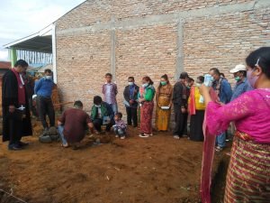 Peletakan Batu Pertama Pembangunan Rumah Josep Perangin- angin dan Merliyanti Br Tarigan