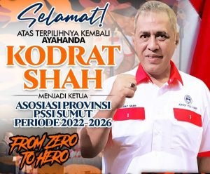 Raih 34 Suara, Kodrat Shah Kembali Pimpin Asprov PSSI Sumut