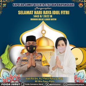 Kapolda Sumut dan keluarga Ucapkan Selamat Idul Fitri Pererat Silaturahmi, Menjaga Kebersamaan dan Perkokoh Persaudaraan