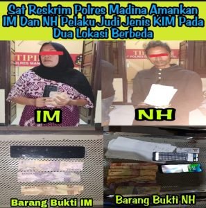 Sat Reskrim Polres Madina Amankan IM Dan NH Pelaku Judi Jenis KIM Pada Dua Lokasi Berbeda