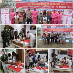 Menyambut HUT Bhayangkara ke 76, Polresta Deli Serdang Gelar Bakti Kesehatan Untuk Masyarakat