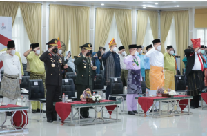 Kapolda Sumut ikuti upacara peringatan Hari Lahir Pancasila secara virtual.