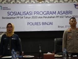 POLRES BINJAI MELAKSANAKAN SOSIALISASI DARI PT. ASABRI TENTANG HAK-HAK PESERTA DAN KELUARGA SESUAI PP RI NO. 54 TAHUN 2020