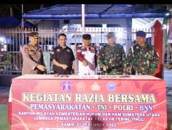 Tegaskan Komitmen Zero Halinar, Lapas Tebing Tinggi Kanwil Kemenkumham Sumut Gandeng APH Razia Blok Hunian