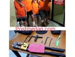 Satreskrim Polrestabes Medan Tangkap 5 Pelaku Spesialis Curanmor di Kos kosan Dua Ditembak