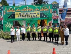 Auditor Madya Tk.III Itwasda Polda Sumut KOMBESPOL.Budiman bostang Panjaitan.SIK,MH, bersama Tim mengecek dan mengunjungi POS PAM Simpang Tuntungan diterima oleh Kapolsek Medan Tuntungan