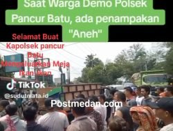 Diduga  Polsek Pancur Batu Mengeluarkan Meja Ikan-ikan Mengunakan Mobil Pikup, Pada Saat Warga Aksi Demo di Depan Polsek
